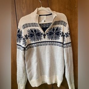 Aspen 1/4 Zip Mock Neck Long Sleeve Winter Sweater Ivory/Black XS